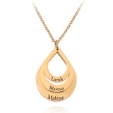 Personalized Name Drop Circles Necklace for Mom, Daughter