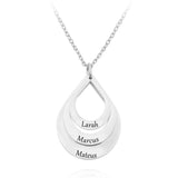 Personalized Name Drop Circles Necklace for Mom, Daughter