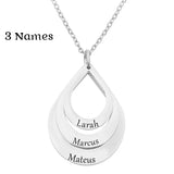Personalized Name Drop Circles Necklace for Mom, Daughter
