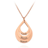 Personalized Name Drop Circles Necklace for Mom, Daughter