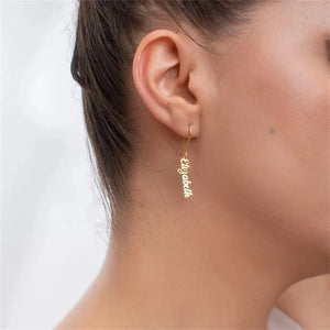 Name Drop Earrings Personalized Dangle Earrings for Women Jewelry