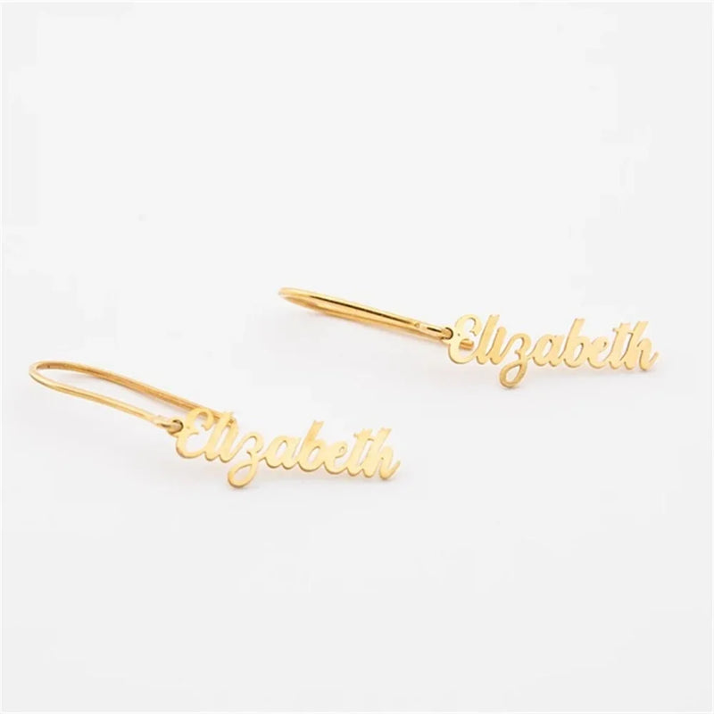 Name Drop Earrings Personalized Dangle Earrings for Women Jewelry