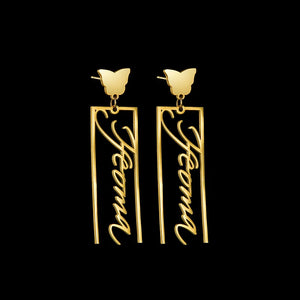 Stainless Steel Butterfly Earrings Custom Personalized Jewelry