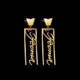 Stainless Steel Butterfly Earrings Custom Personalized Jewelry