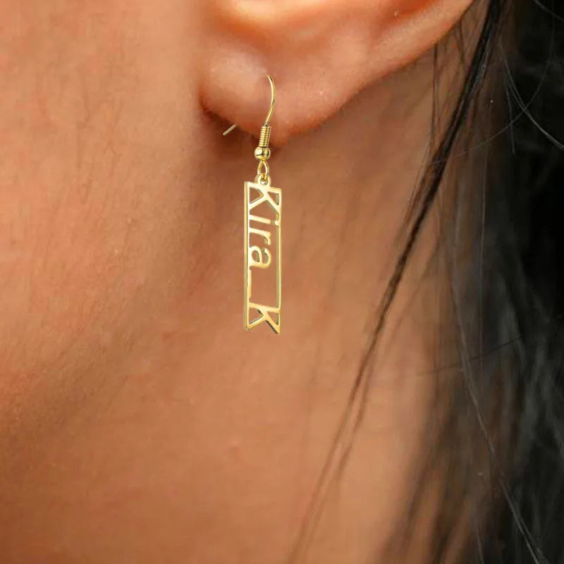 Personalized Zodiac Name Letter Earing Stud Metal Trinket Piercing