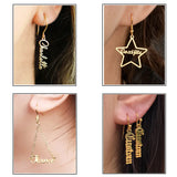 Personalized Zodiac Name Letter Earing Stud Metal Trinket Piercing