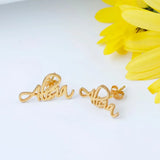 Custom Initial Cursive Name Earring Stainless Steel for Women
