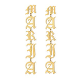 Personalized Stainless Steel Name Earrings Cross Chain Drop