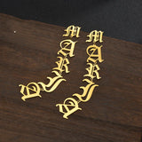 Personalized Stainless Steel Name Earrings Cross Chain Drop