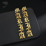 Personalized Stainless Steel Name Earrings Cross Chain Drop