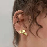 Name Earring Personalized Stainless Steel Earring with Heart for Women