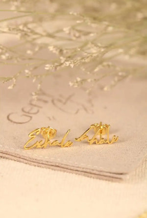 Name Earring Stainless Handwriting Earrings|Personalised Earrings