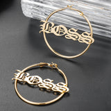 Ancient Name Hoop Earrings For Women BFF Jewelry Personalized