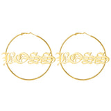 Ancient Name Hoop Earrings For Women BFF Jewelry Personalized