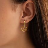 Dangle Heart Name Earrings Personalized Stainless Steel Name Earrings