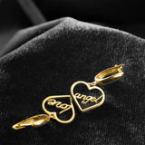 Dangle Heart Name Earrings Personalized Stainless Steel Name Earrings