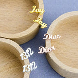Personalised Name Earrings For Women Stainless Steel Initials Stud Earrings