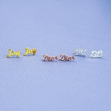 Personalised Name Earrings For Women Stainless Steel Initials Stud Earrings