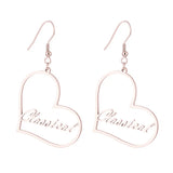 Custom Name Earrings Stainless Steel Heart Drop Girls Birthday Gift