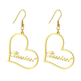 Custom Name Earrings Stainless Steel Heart Drop Girls Birthday Gift