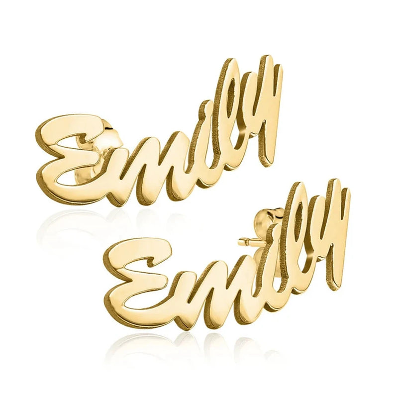 Personalized Name Earrings Stainless Steel Initial Earring
