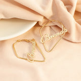 Geometric Dangler Earring Personalized Name Earring Stainless Steel