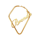 Geometric Dangler Earring Personalized Name Earring Stainless Steel