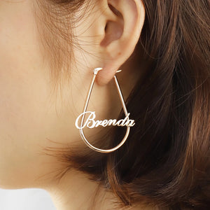 Geometric Dangler Earrings Personalized Name 1pair Stainless Steel