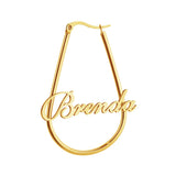 Geometric Dangler Earrings Personalized Name 1pair Stainless Steel