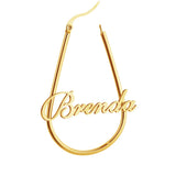 Geometric Dangler Earrings Personalized Name 1pair Stainless Steel