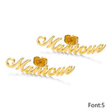 Personalized Name Earrings Stainless Steel Studs for Women