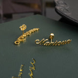 Personalized Name Earrings Stainless Steel Studs for Women