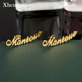 Personalized Name Earrings Stainless Steel Studs for Women