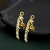 Personalized Name Earrings Stainless Steel Studs for Women