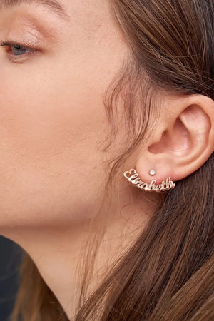 Name Earrings,Personalized Name Earjacket,Stud Earring