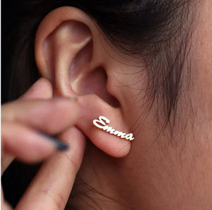 Name Earrings-Stainless Steel Personalized Earrings-Birthday Gift