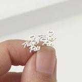 Personalized Name Stud Earrings, Stainless Steel, Minimalist Design
