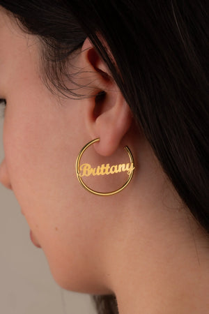 Name Earrings - Personalized Round Earrings - Minimalist Jewelry