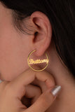 Name Earrings - Personalized Round Earrings - Minimalist Jewelry