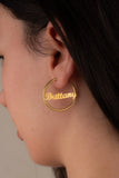 Name Earrings - Personalized Round Earrings - Minimalist Jewelry