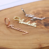 Personalized Name Dangle Earrings, Stainless Steel, Customized Earrings