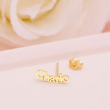 Personalized Stud Earrings, Minimalist Stainless Steel Name Earrings
