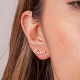 Personalized Stud Earrings, Minimalist Stainless Steel Name Earrings