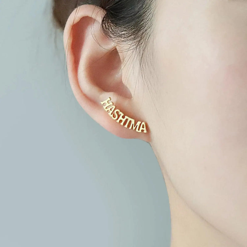 Name Earrings, Personalized Gift for Her, Minimalist Earrings