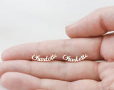 Personalized Name Earrings - Stainless Steel Custom Jewelry for Mothers