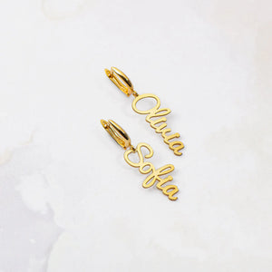 Name Earrings, Personalized Name Earring, Stainless Steel Gift For Her