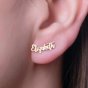 Name Earrings, Stainless Steel Studs, Personalized Dainty Jewelry