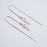 Personalized Name Threader Earrings Stainless Steel Dangle Ear Chain Women