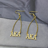 Personalized Name Threader Earrings Stainless Steel Dangle Long Chain Ear Line