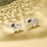Personalized Stainless Steel Elephant Initial Name Earrings